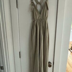 St. Agni Plunge Neck Dress - Taupe - XS - Like New